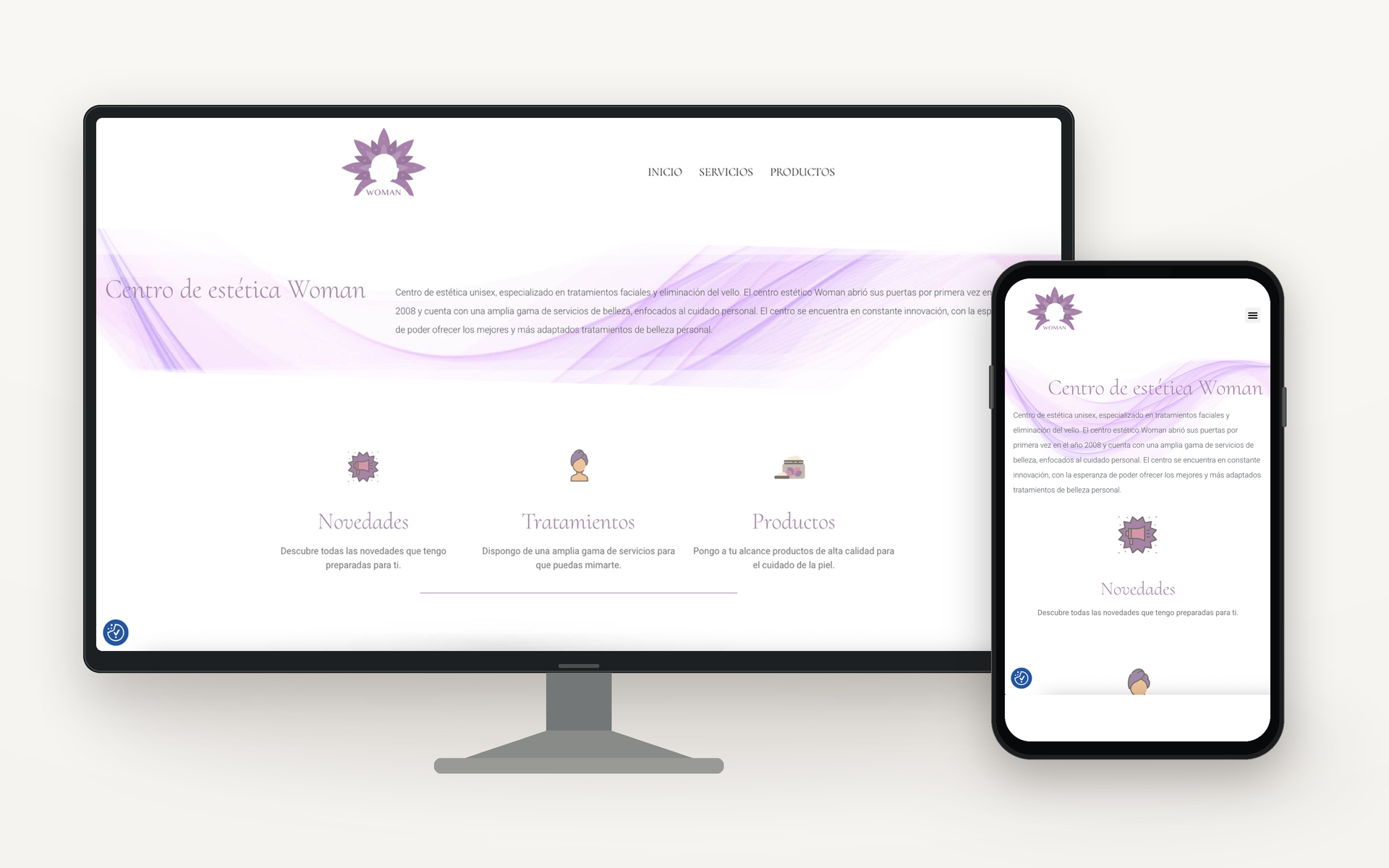 Diseño web de Estética Woman