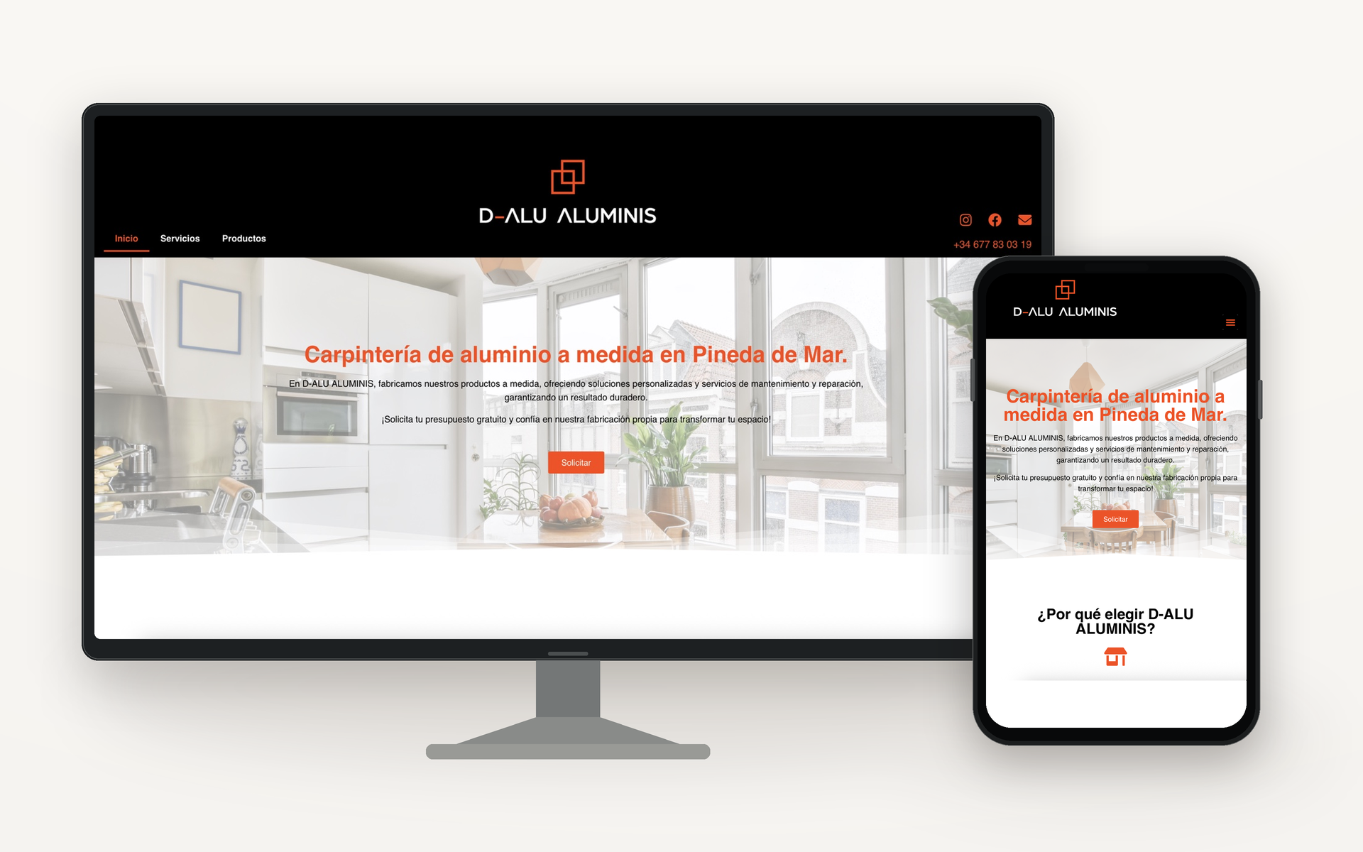 Diseño web de D-Alu Aluminis